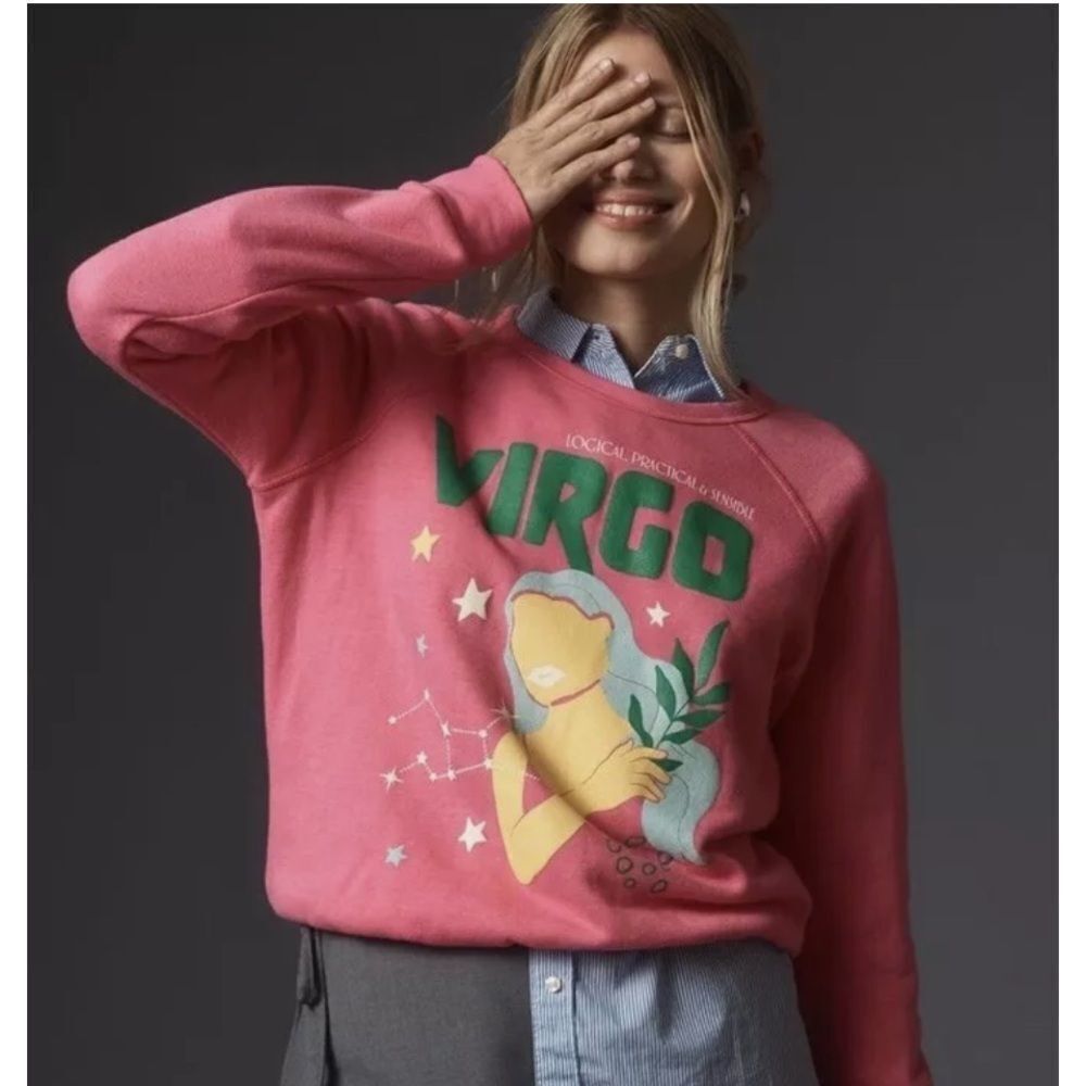 Anthropologie The Carolita Zodiac Sweatshirt by Midnight Rider Virgo